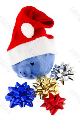 Christmas cap with piggy bank