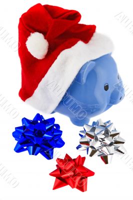 Christmas cap with piggy bank