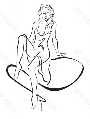 sexy woman drawing