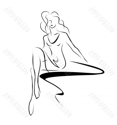 Stylised sexy woman drawing .