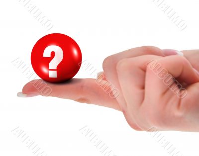 Question mark on finger Question mark on finger