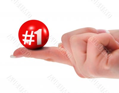 Number one sign on finger