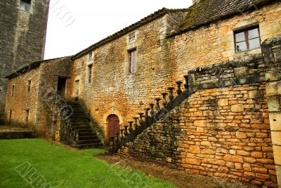 Old Stone Ladder with the destroyed handrail