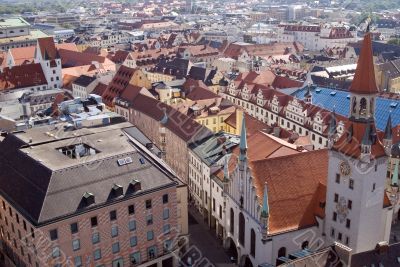 Tile roofs of Munich, Germany - 1