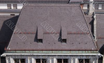Roof of new Town Hall, Munich, Germany