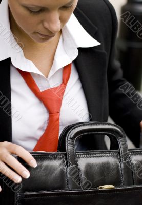 businesswoman with briefcase