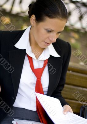 businesswoman with documents