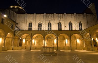 Ascoli Piceno - Illuminated cloister at night