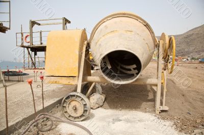 yellow cement mixer