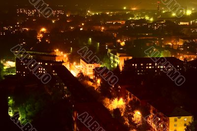 Night lights a small town