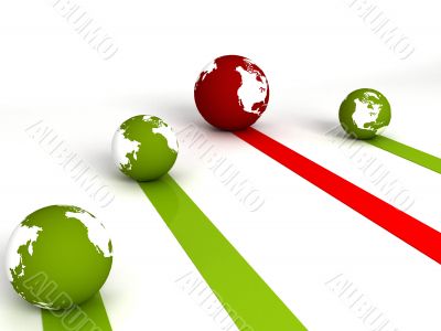 profit and loss globes