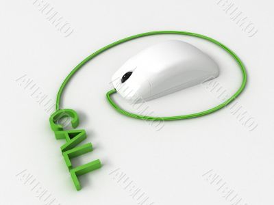 call word written with mouse cord call word written with mouse cord