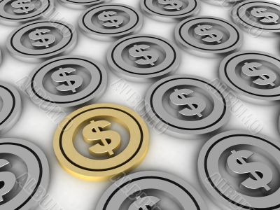 display of dollar sign