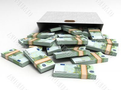 euro currencies with grey packet