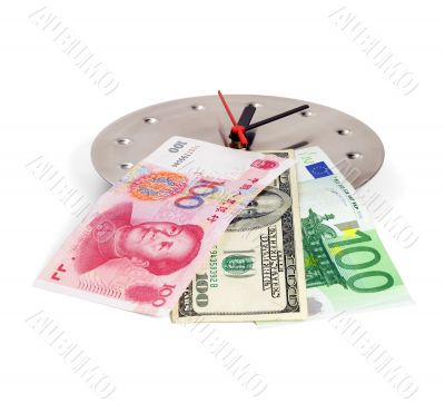 currency on a clock