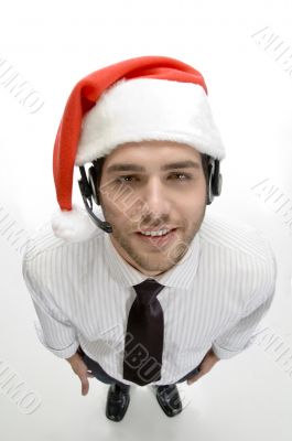 top view pose of young man