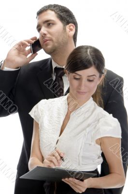 young businessman busy with phone call