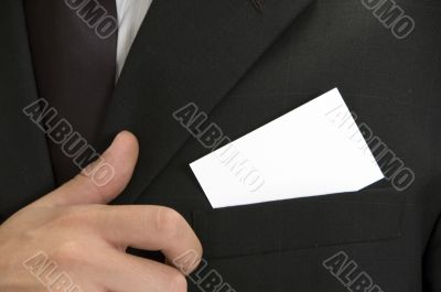 businessman with his visiting card