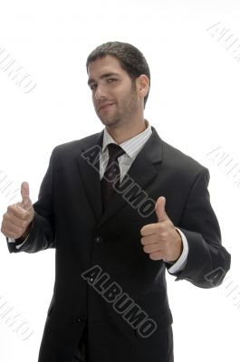 businessman wishing good luck