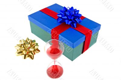 Christmas present with hour-glass Christmas present with hour-glass