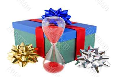 Christmas present with hour-glass