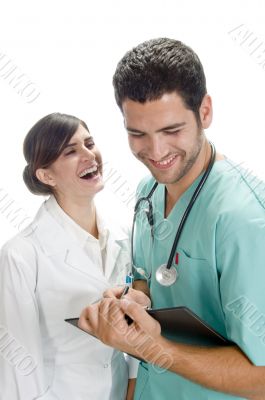 laughing medical professionals