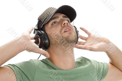 young man with cap and headphone