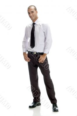 full pose of handsome businessman