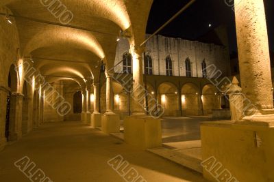 Ascoli Piceno - Illuminated cloister at night