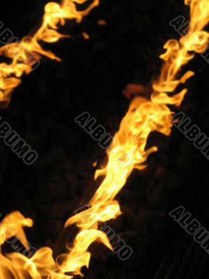 indoor orange fire flames