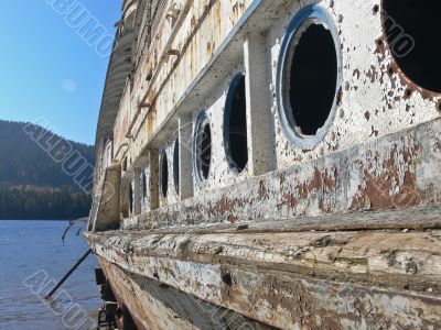 Boat obsolete on lake