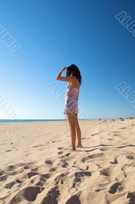 woman side at palmar beach