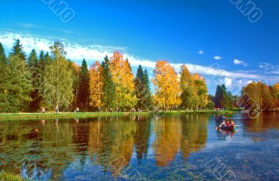 Active rest in nice autumn day