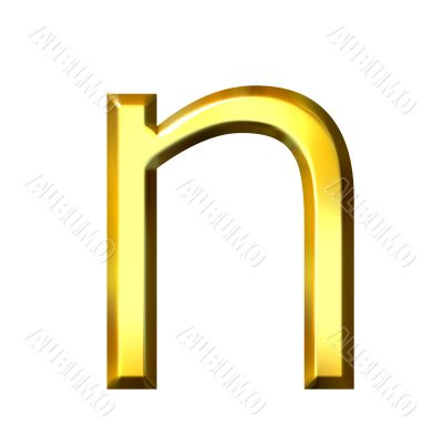 3D Golden Letter n