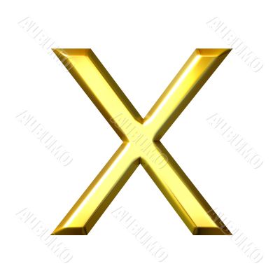 3D Golden Letter x