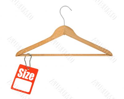 coat hanger and size tag