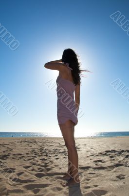woman against the sun