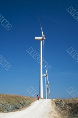 woman with giants energy mills