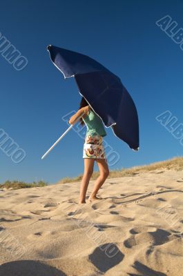 woman with sunshade