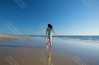 walking at the seaside