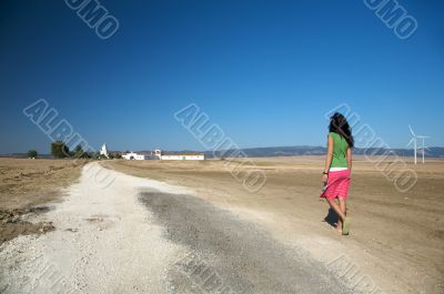 walking to farmhouse