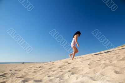 walking up the sand