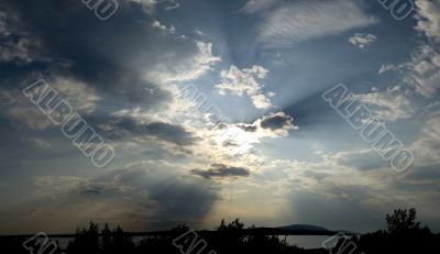 The cloudy sky with shine