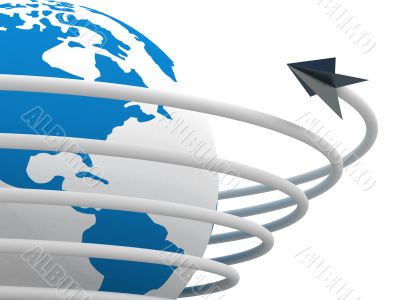 Global communication in the world. 3D image. Global communication in the world. 3D image.
