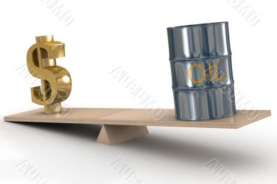 Cost of oil stocks. 3D image.