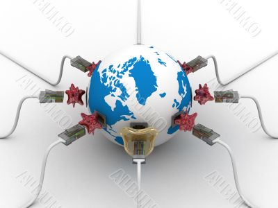 protected global network the Internet. 3D image.