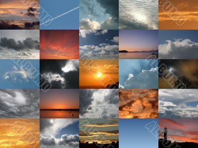 Digital Composite With 25 Pictures Of The Sky Digital Composite With 25 Pictures Of The Sky