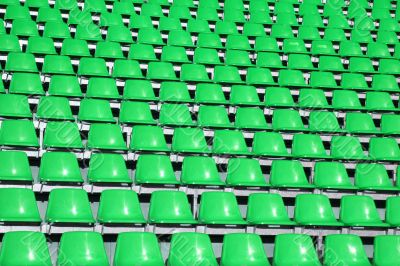 Freen seats in a Sports Venue without people