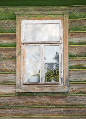 Window of wooden house