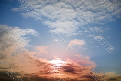 colourful sunset and picturesque clouds colourful sunset and picturesque clouds
